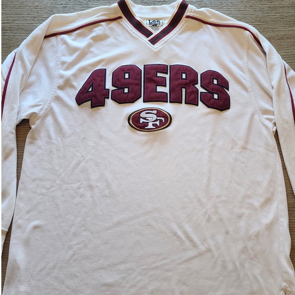 Vtg 90s Lee Sport San Francisco 49ers V-Neck Jersey Pullover. L Streetwear Y2K